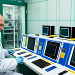 **

A high-tech Russian microchip factory, featuring engineers in clean suits working on advanced equipment. In the background, display IC cards and RFID tags. The scene emphasizes innovation, showcasing both Russian technological advancements and the challenges of Western sanctions. Fully clothed, appropriate attire, safe for work, professional, perfect anatomy, correct proportions, natural pose, high quality.

**